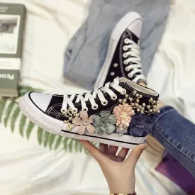 21 FLOWERS Canvas Trainers