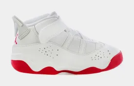 6 Rings Infant Toddler Basketball Shoes (White/Red)