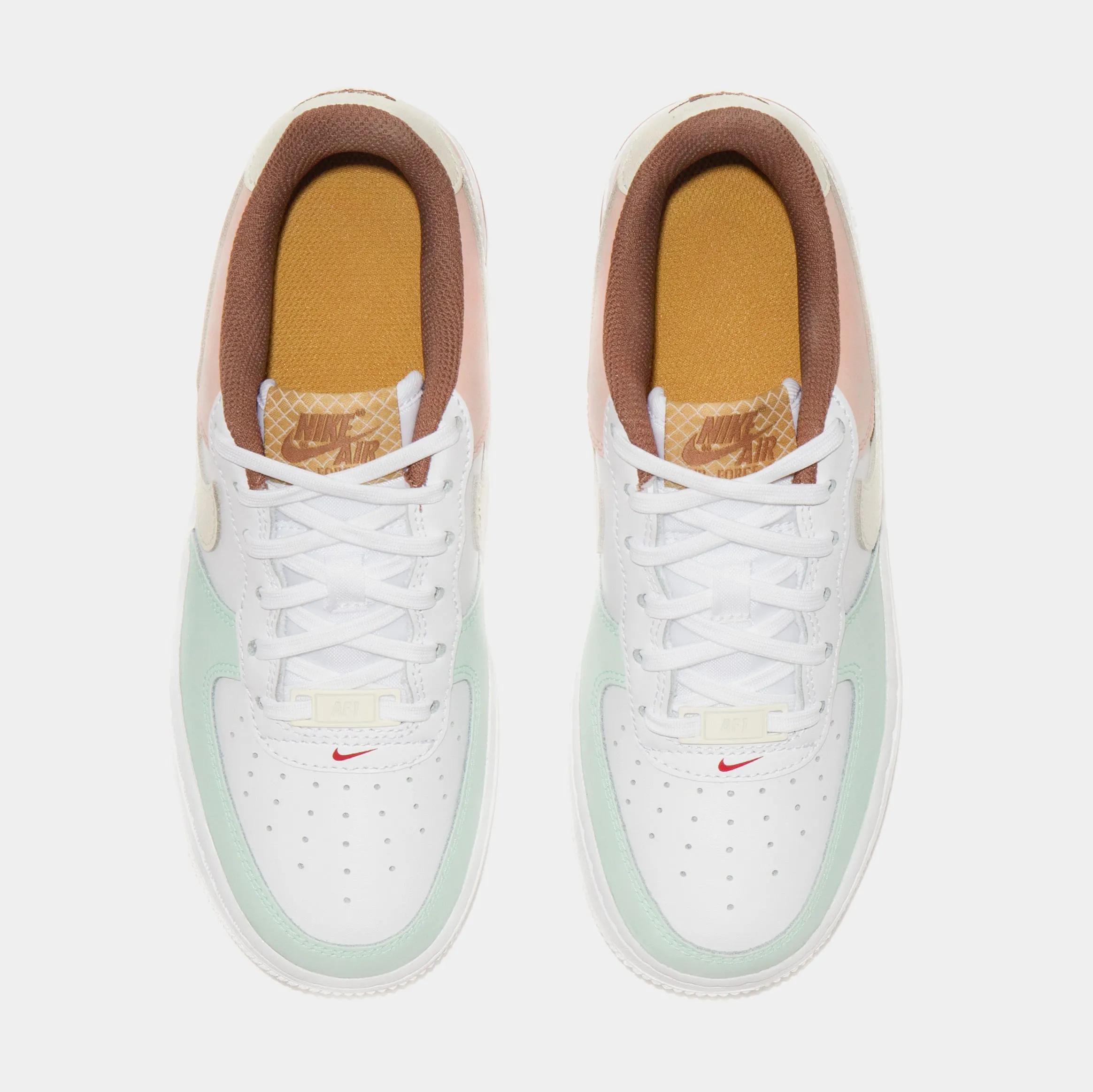 Air Force 1 LV8 Grade School Lifestyle Shoes (White/Pink)