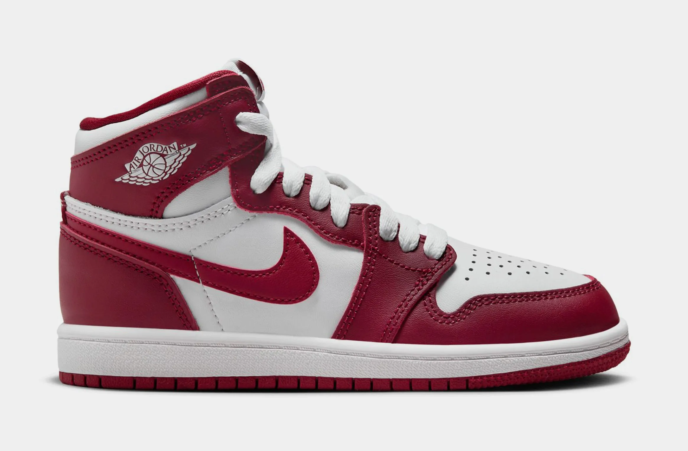 Air Jordan 1 Retro High OG Artisanal Red Preschool Lifestyle Shoes (White/Team Red)