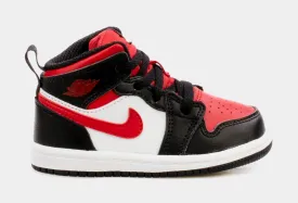 Air Jordan 1 Retro Mid Infant Toddler Lifestyle Shoes (Black/Red)