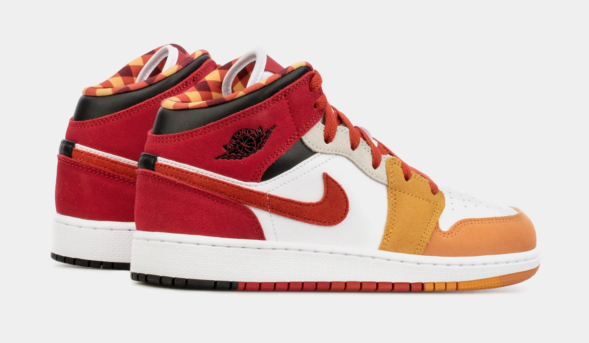 Air Jordan 1 Retro Mid SE Paprika Grade School Lifestyle Shoes (Red/Yellow)