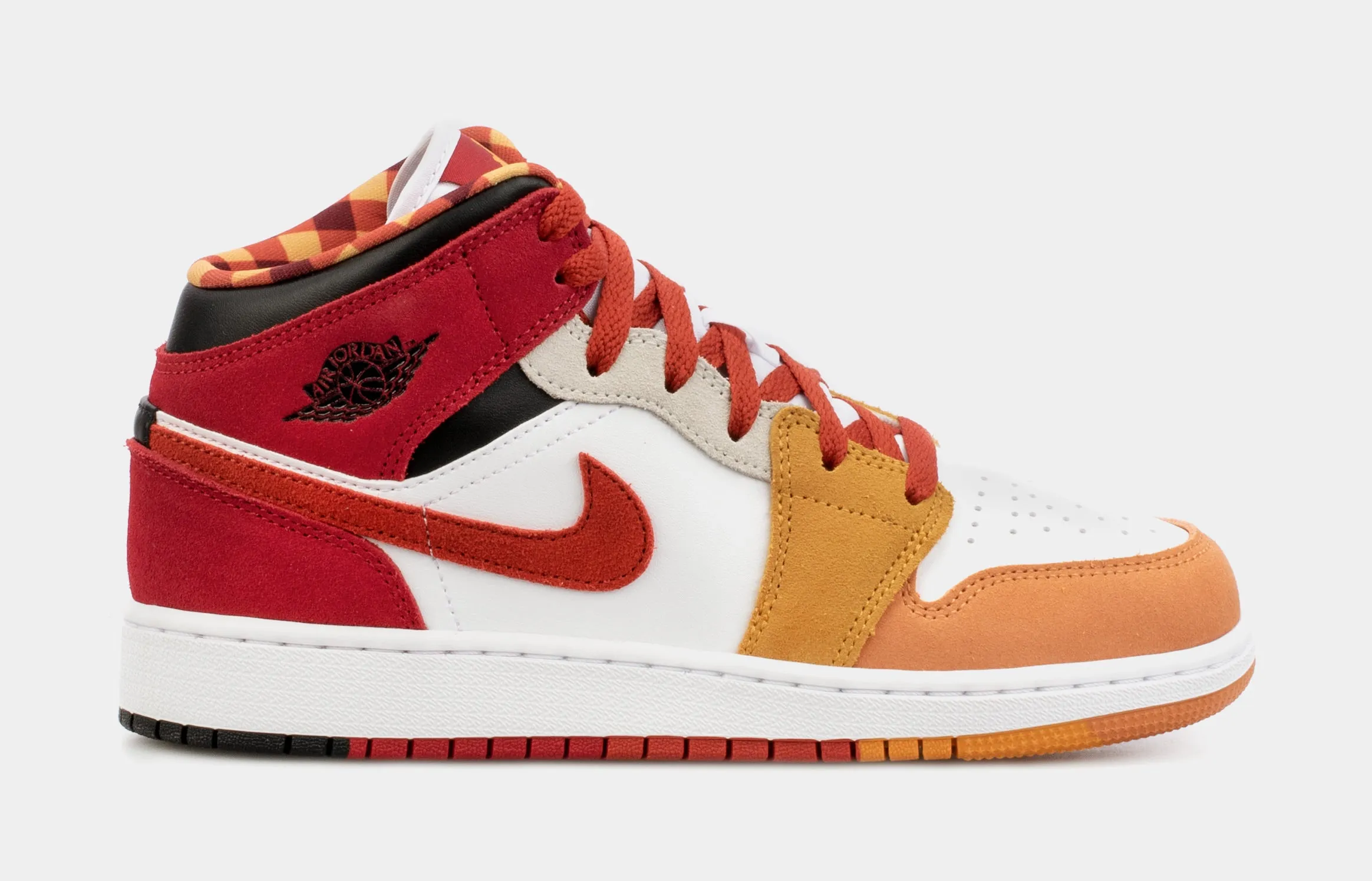 Air Jordan 1 Retro Mid SE Paprika Grade School Lifestyle Shoes (Red/Yellow)