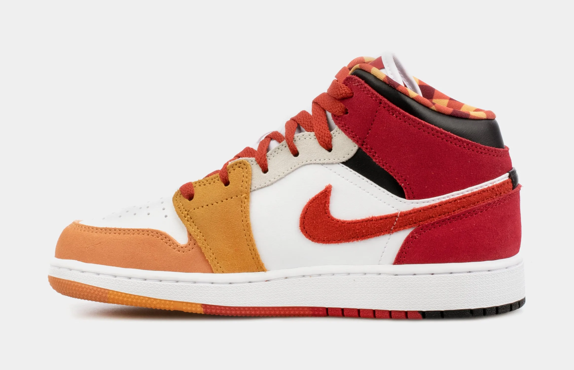 Air Jordan 1 Retro Mid SE Paprika Grade School Lifestyle Shoes (Red/Yellow)