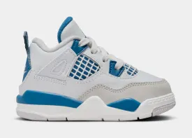 Air Jordan 4 Retro Industrial Blue Infant Toddler Lifestyle Shoes (Off White/Industrial Blue/Neutral Grey)