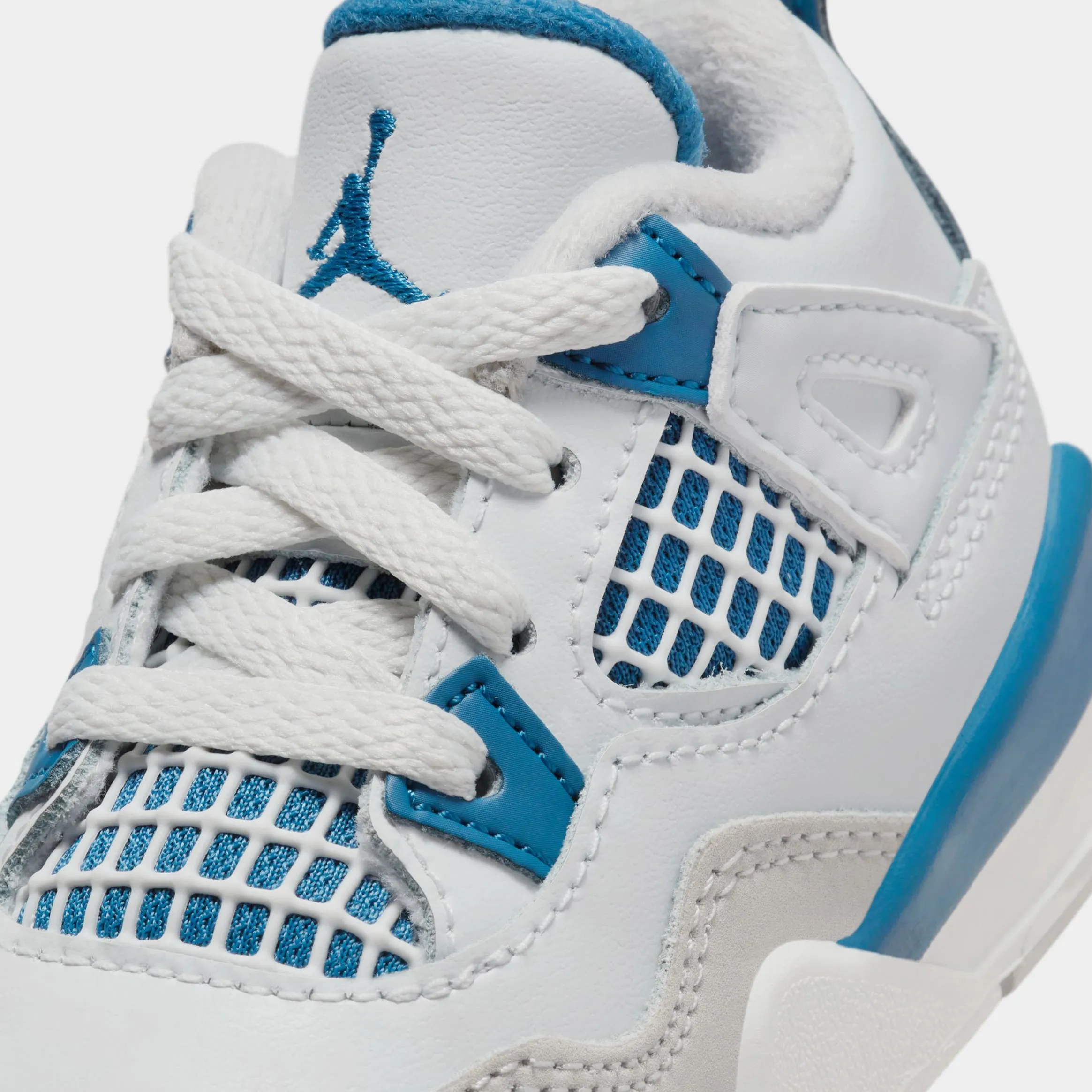 Air Jordan 4 Retro Industrial Blue Infant Toddler Lifestyle Shoes (Off White/Industrial Blue/Neutral Grey)