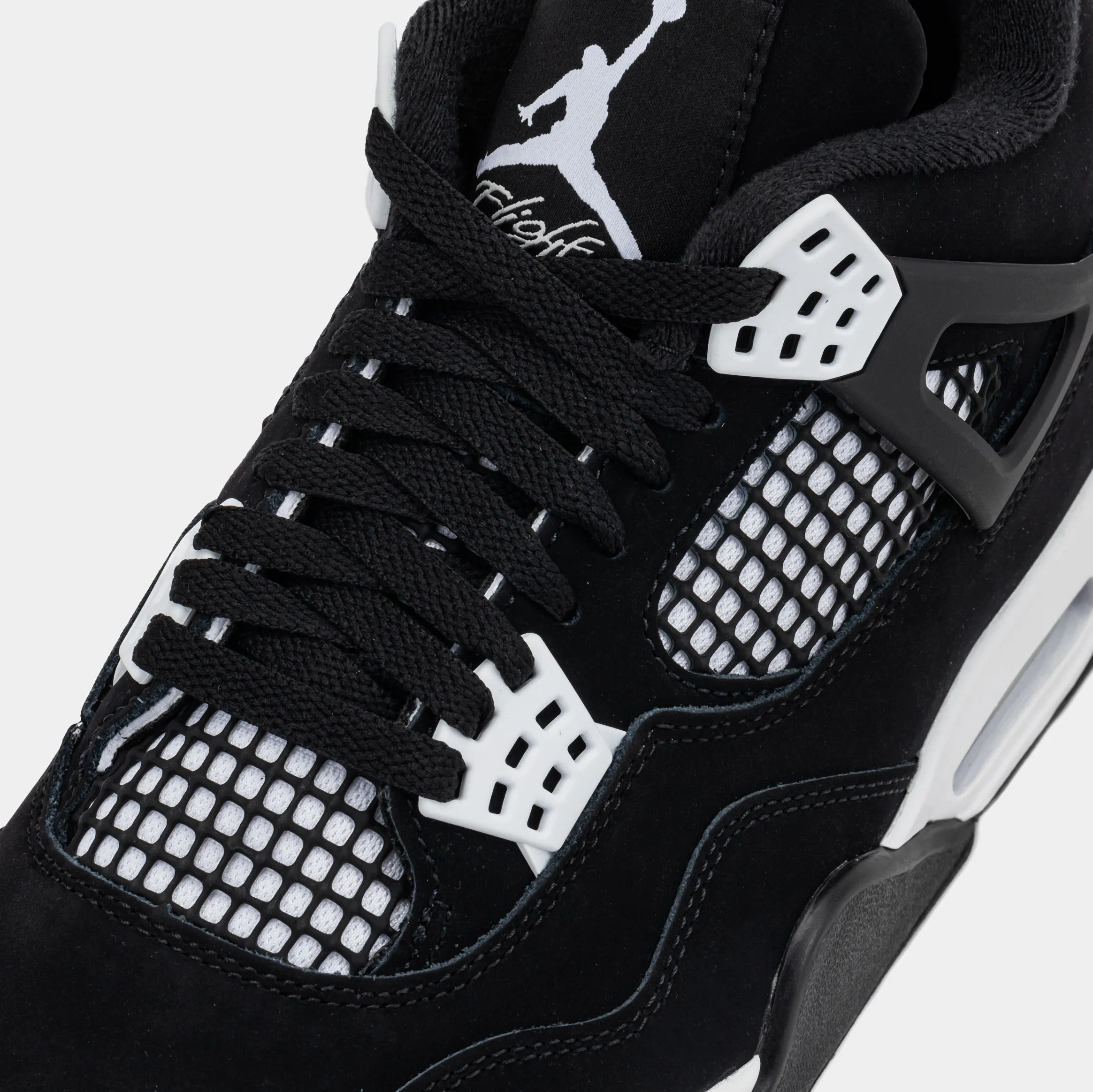 Air Jordan 4 Retro White Thunder Mens Lifestyle Shoes (Black/White/Black) Limit One Per Customer