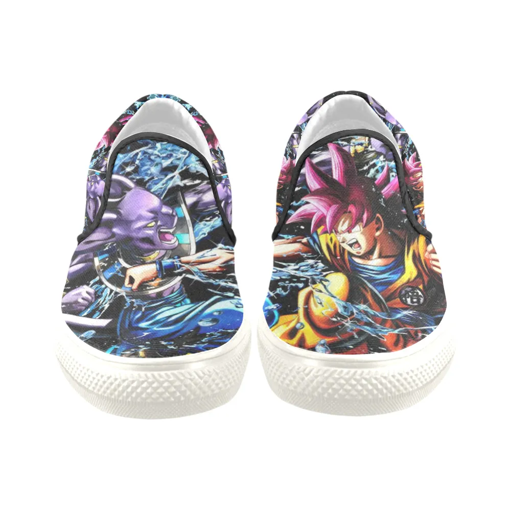 Beerus vs goku Women's Unusual Slip-on Canvas Shoes