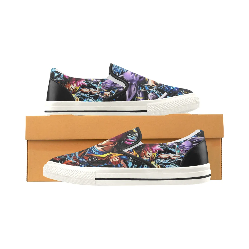 Beerus vs goku Women's Unusual Slip-on Canvas Shoes