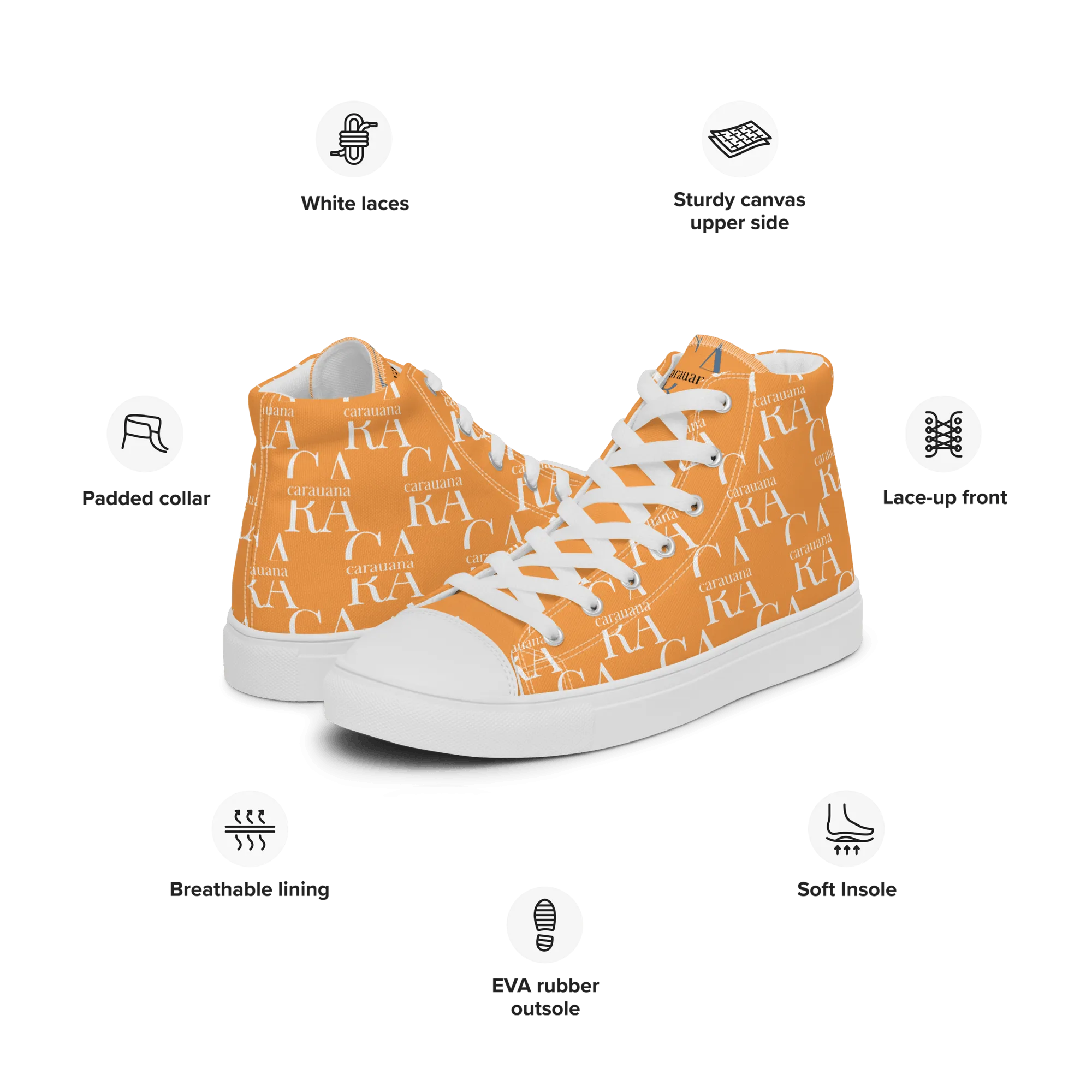 CARAUANA Hip Hop canvas shoes Orange Branded