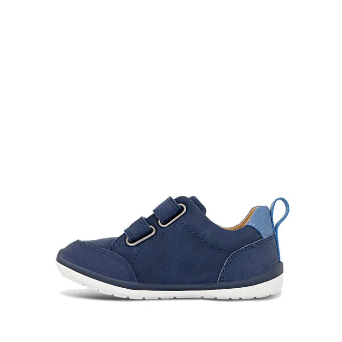 Clarks Toddlers Melvin Leather Sneaker Shoe Navy D Narrow Width