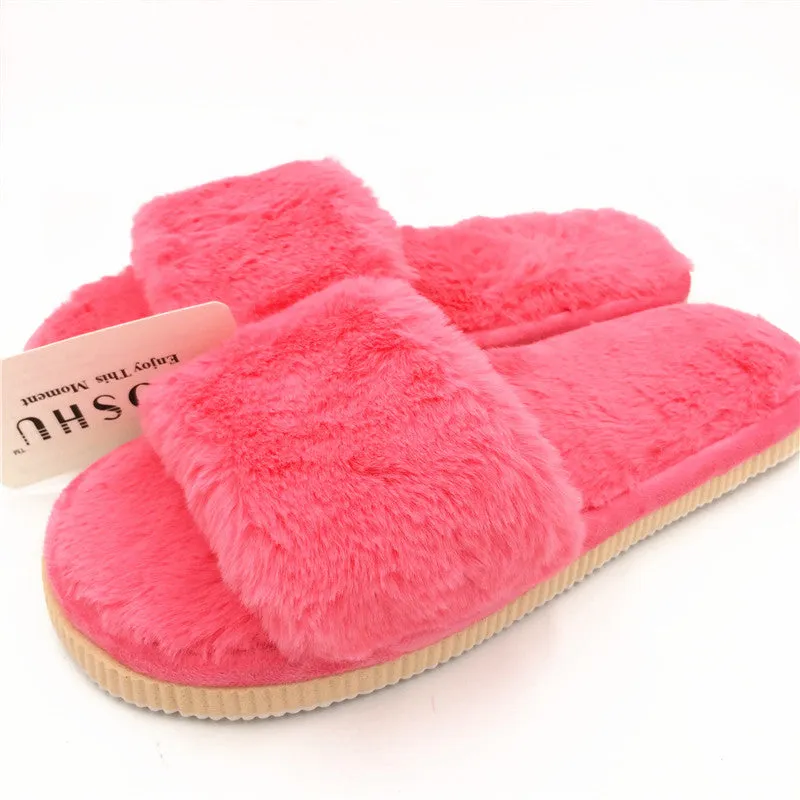 Design Fashion Women Slippers Home Indoor Plush Slippers Female Shoes Comfortable Fur Ladies Slides Chaussure Femme