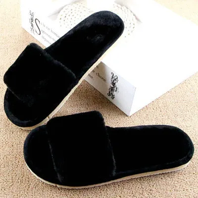 Design Fashion Women Slippers Home Indoor Plush Slippers Female Shoes Comfortable Fur Ladies Slides Chaussure Femme