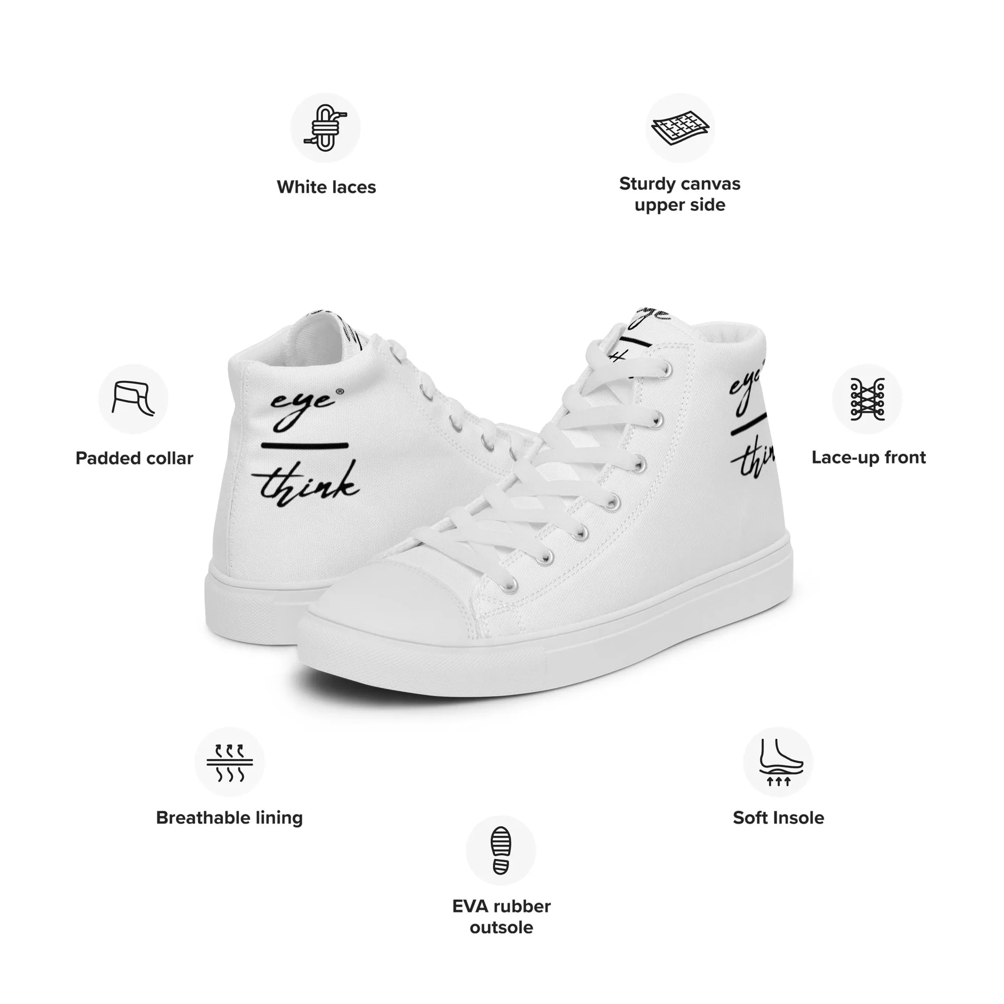 eyeoverthink® Women’s high top canvas shoes