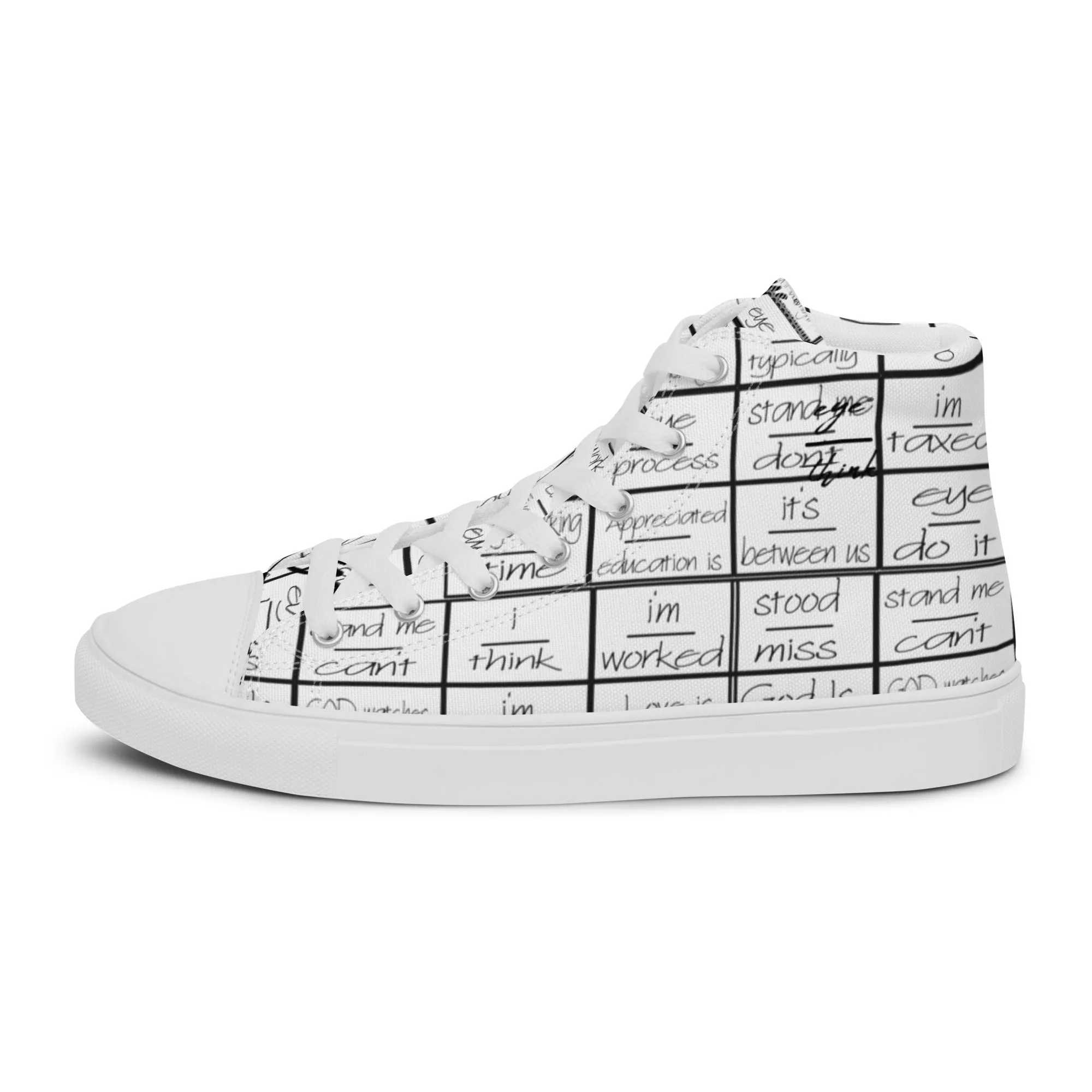 eyeoverthink® Women’s " eyeoverprinted "  high top canvas shoes