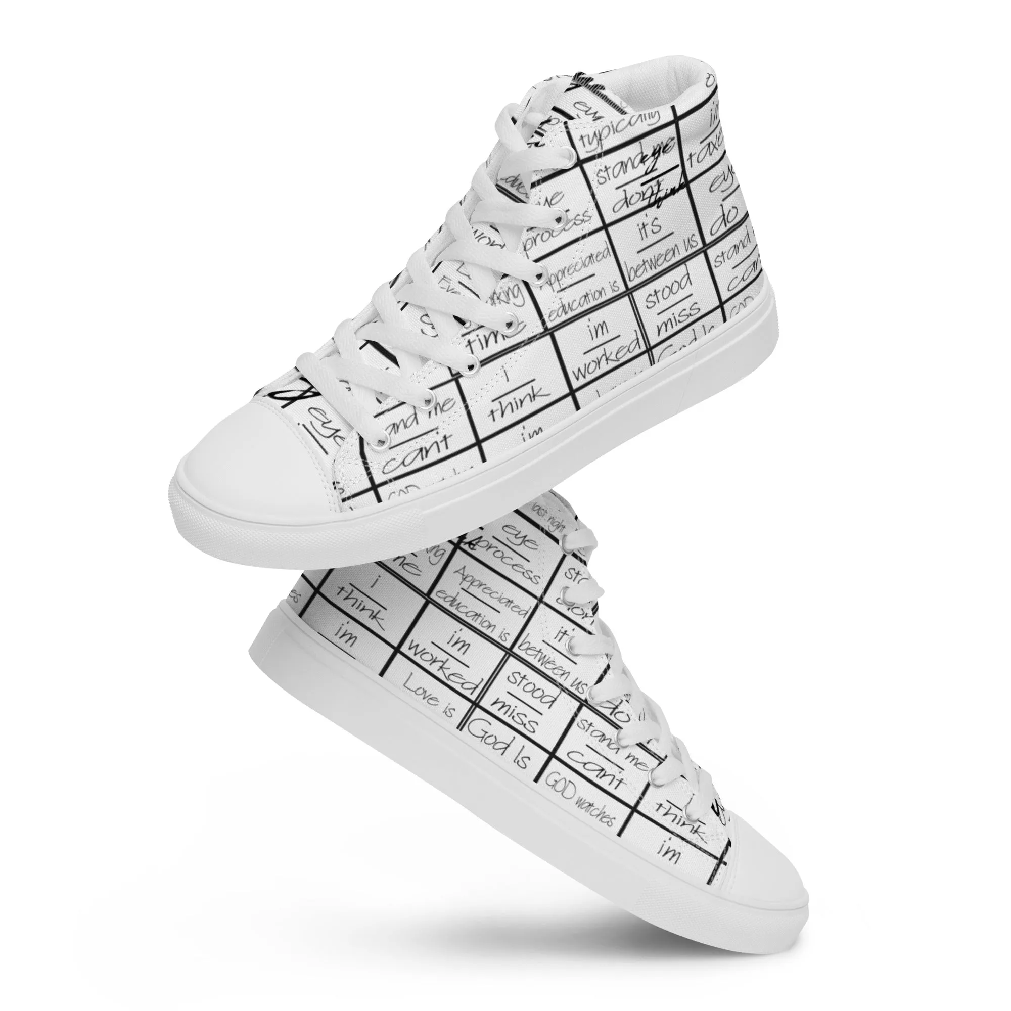 eyeoverthink® Women’s " eyeoverprinted "  high top canvas shoes