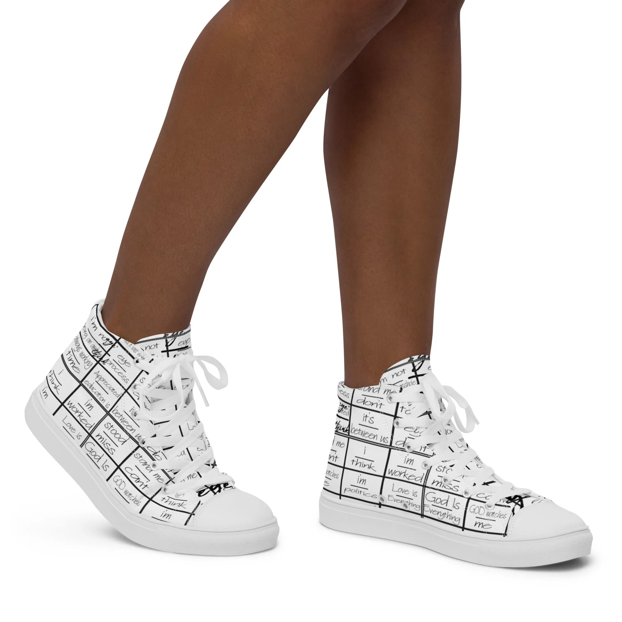 eyeoverthink® Women’s " eyeoverprinted "  high top canvas shoes