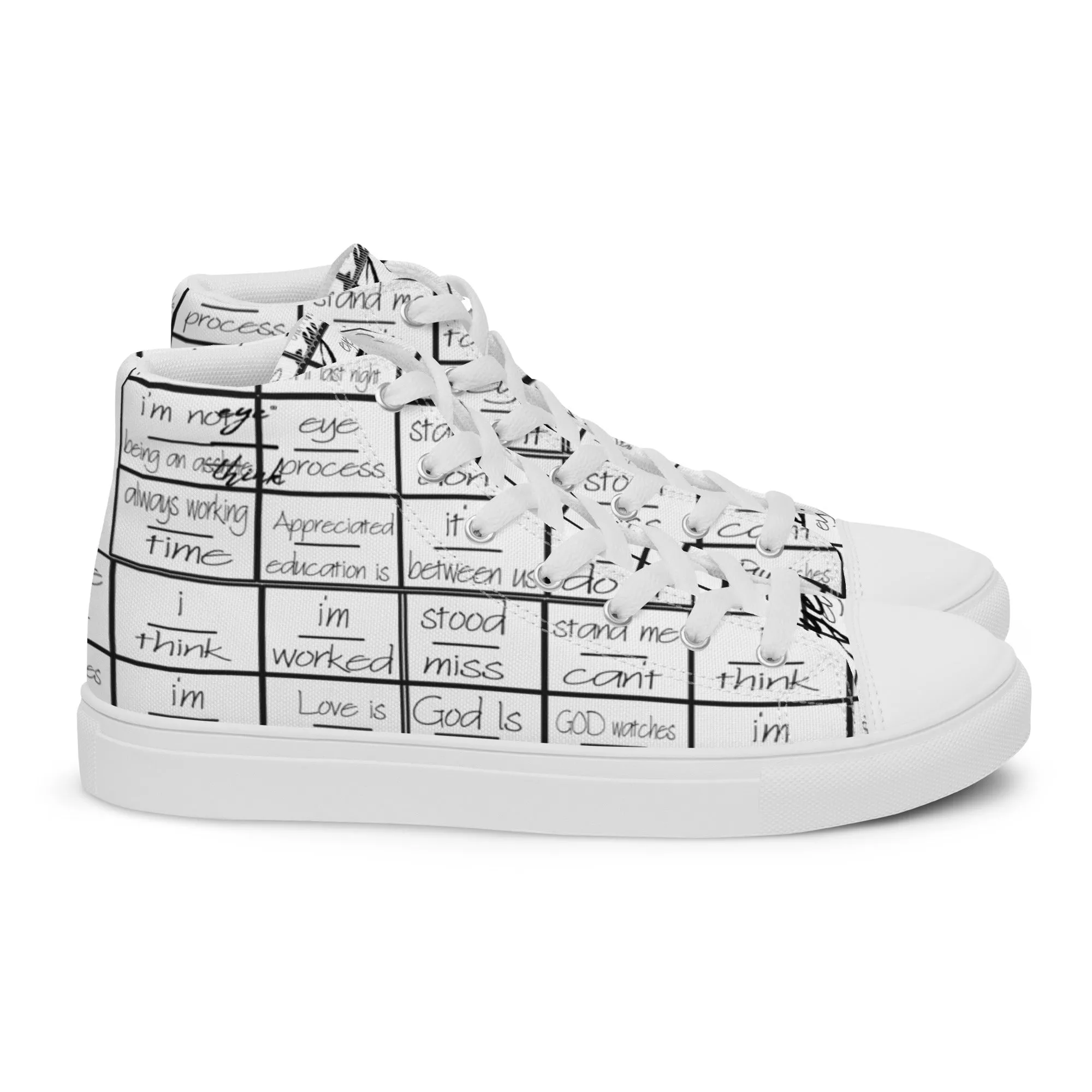 eyeoverthink® Women’s " eyeoverprinted "  high top canvas shoes