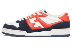 Fendi Match Skate sneakers, white/black/light red