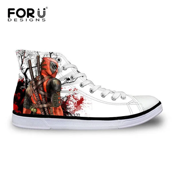 FORUDESIGNS Cool Men's High Top Canvas Shoes Classic High-top Flat Shoe Casual Men Lace-up Vulcanized Shoes for Male Zapatos Man