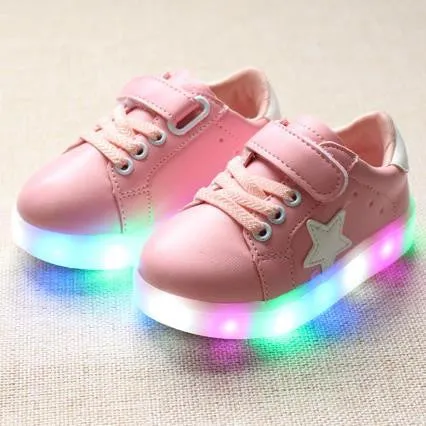 Girls shoes kids fashion leisure comfortable autumn bright basket Led boys 7 colour glowing sneakers children shoes with light 5