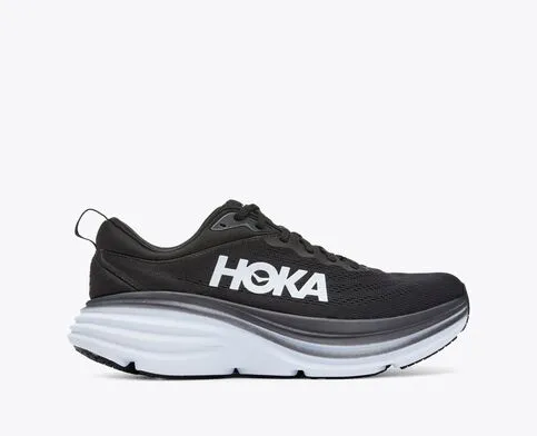 Hoka Men's Bondi 8 Cushioned Road Running Shoe in Outer Space/All Abroad, Goblin Blue/Mountain Spring,  & Black/White Available in Wide Widths