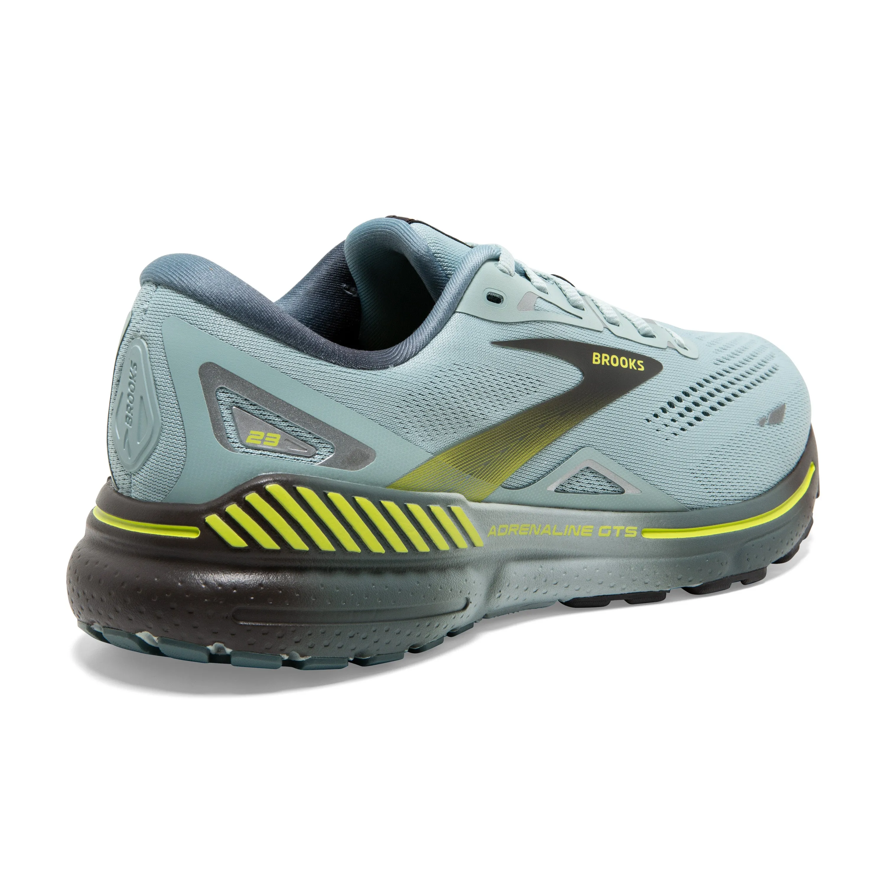 Men's Brooks Adrenaline GTS 23 Color: Cloud Blue/Goblin Blue/Lime