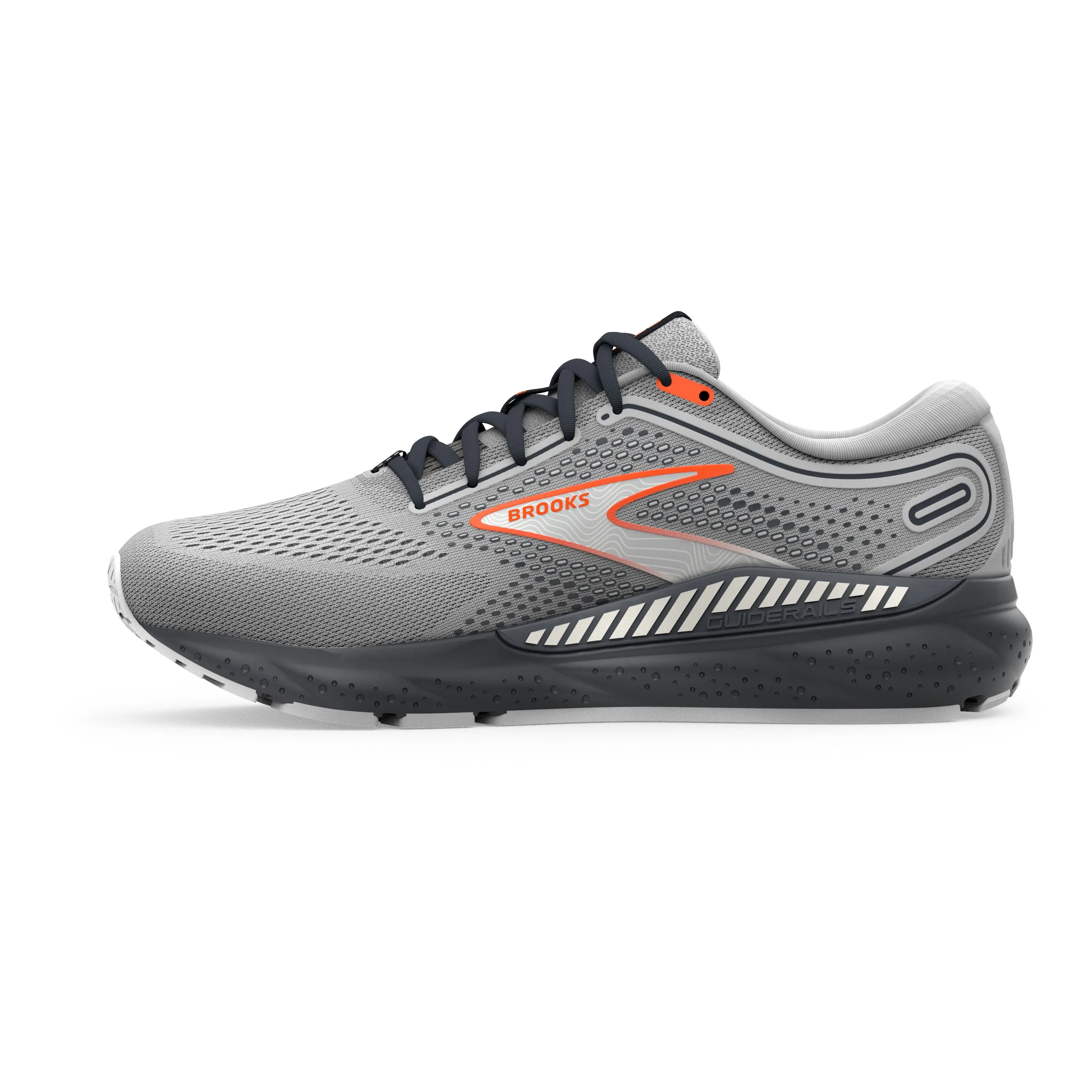 Men's Brooks Beast GTS 23 Color: Grey/Scarlet/Ebony (WIDE WIDTH)