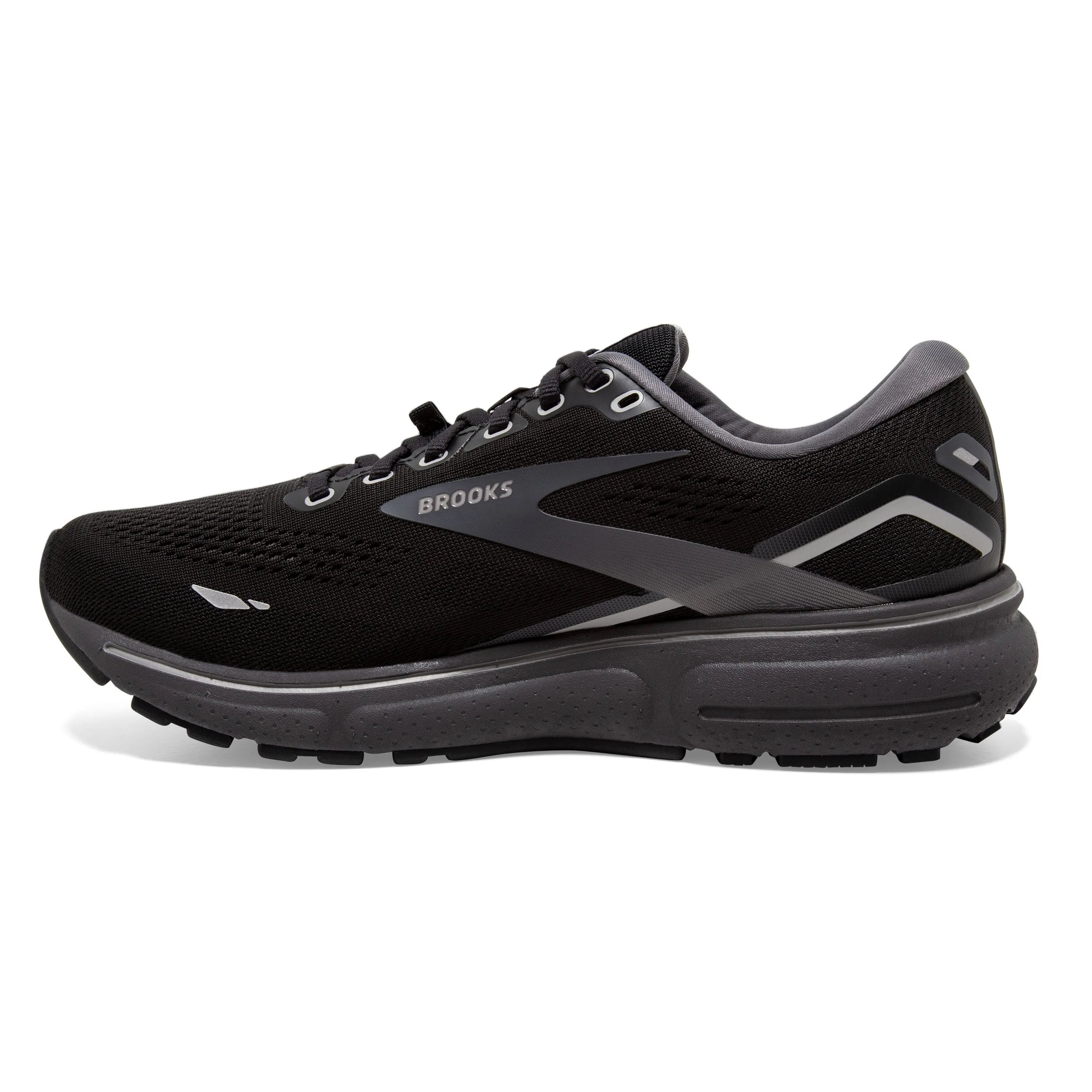 Men's Brooks Ghost 15 GTX Color: Black/Blackened Pearl/Alloy