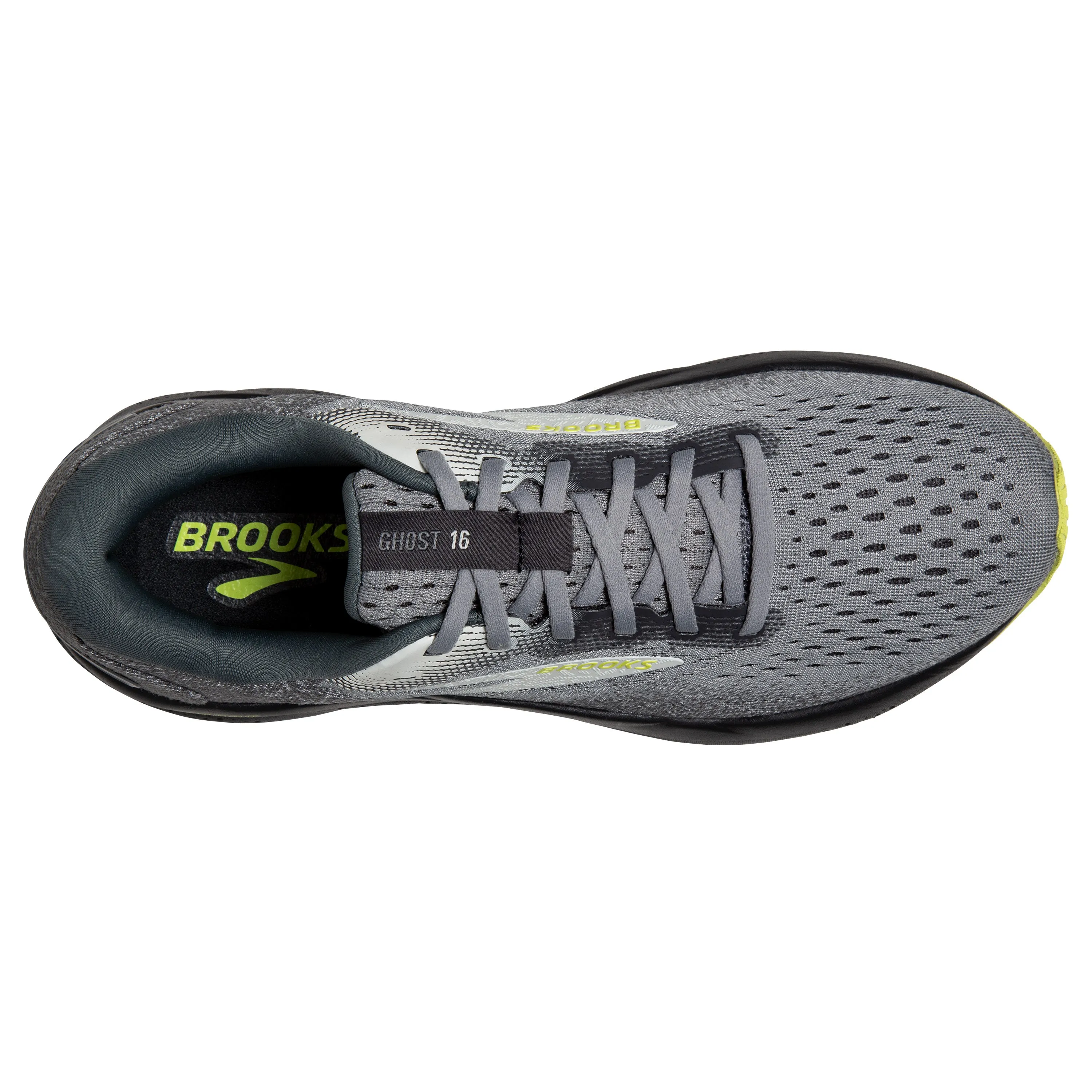 Men's Brooks Ghost 16 Color: Primer / Grey / Lime (WIDE WIDTH)