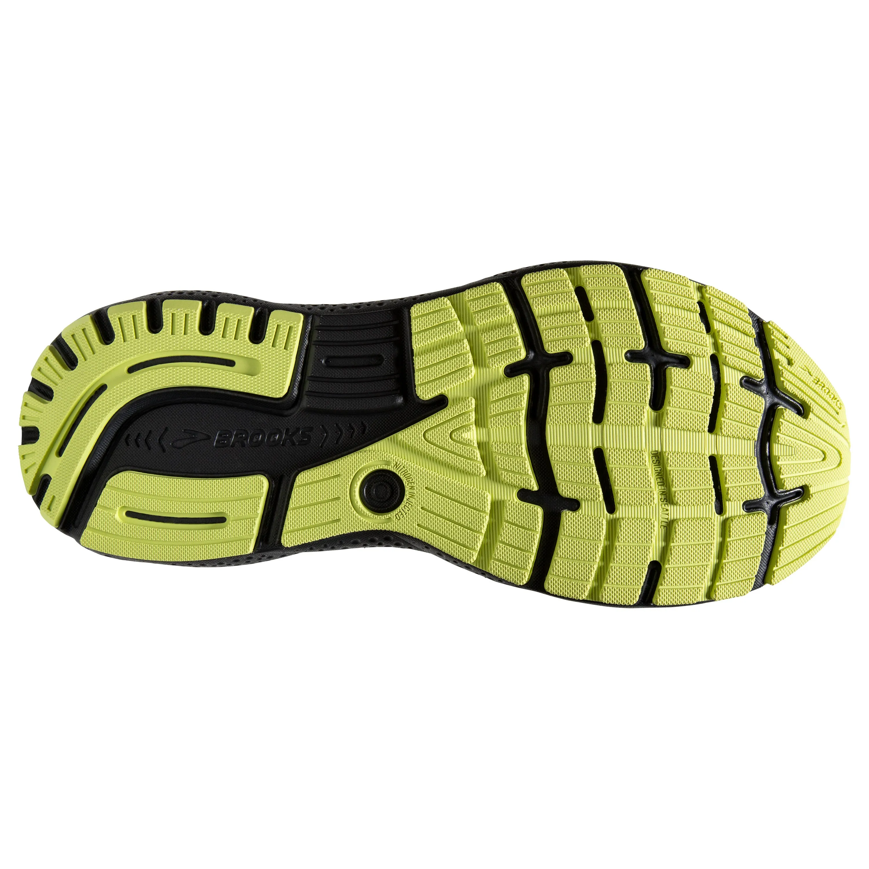 Men's Brooks Ghost 16 Color: Primer / Grey / Lime (WIDE WIDTH)