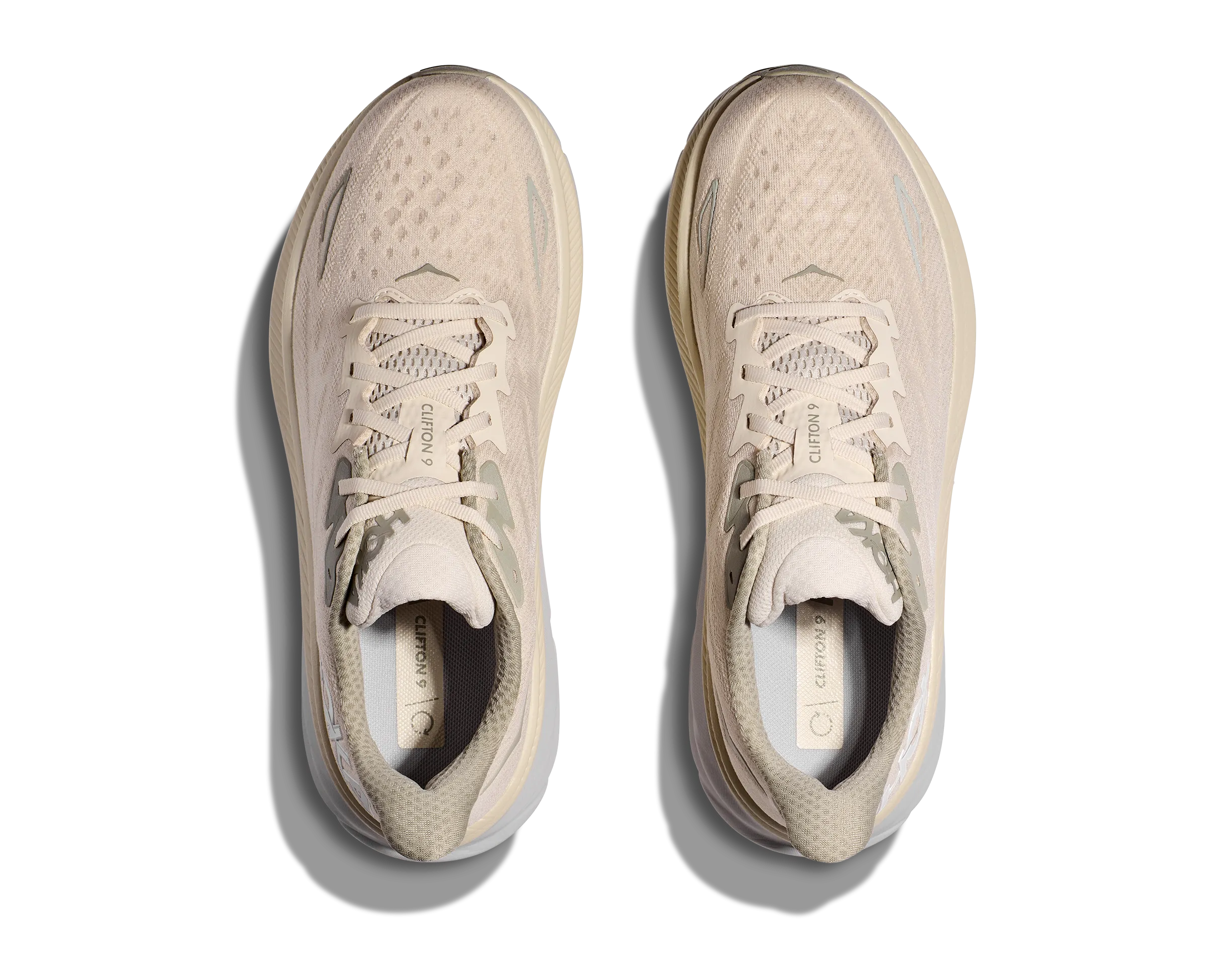 Men's Hoka Clifton 9 Color: Oat Milk / Barley (WIDE WIDTH)