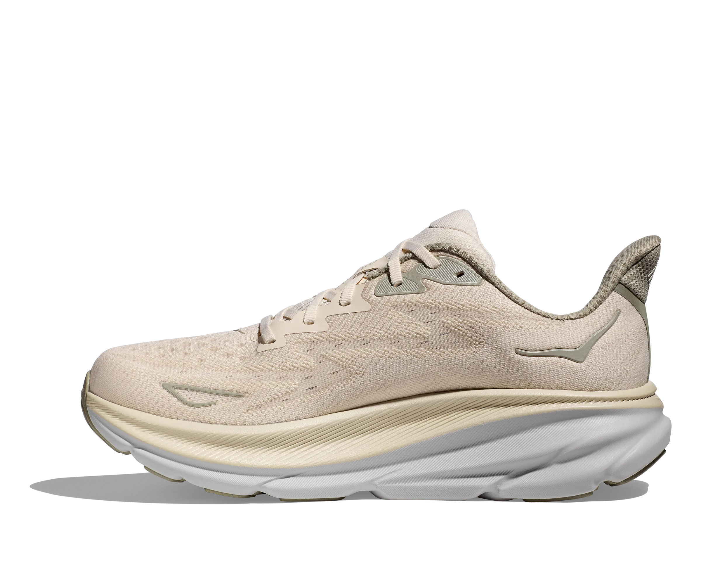 Men's Hoka Clifton 9 Color: Oat Milk / Barley (WIDE WIDTH)