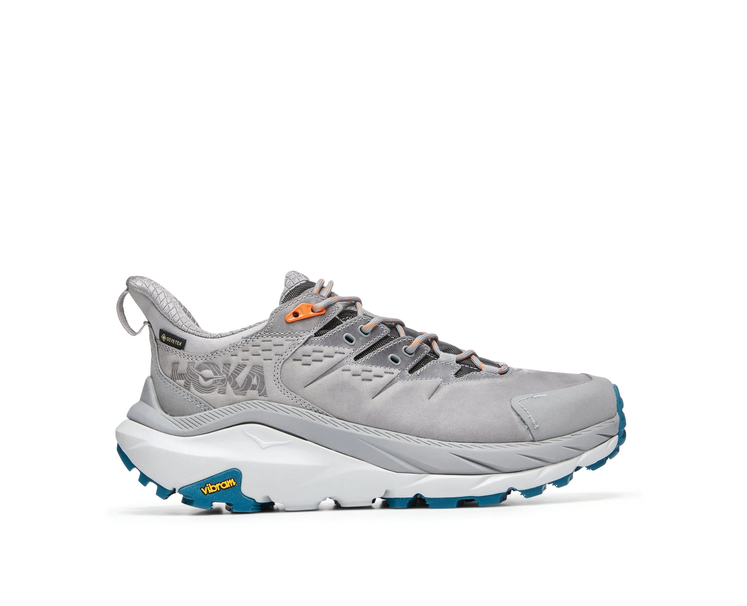 Men's Hoka Kaha 2 Low GTX Color: Sharkskin / Blue Coral