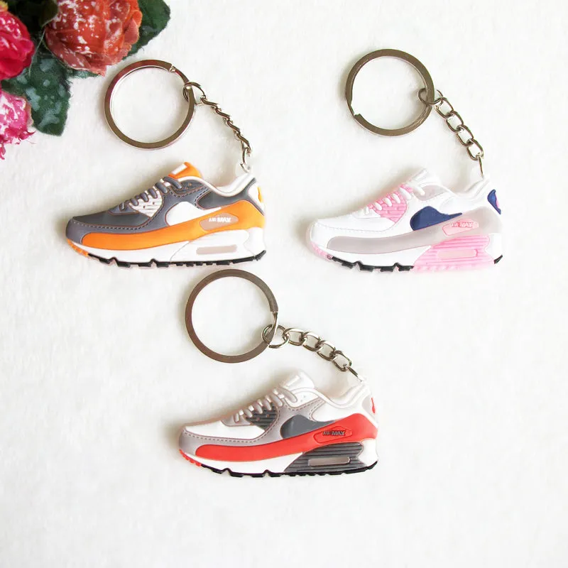 Mini Silicone Airer 90 Keychain Key Chain Jordan Shoes Sneaker Car Key Holder Woman Men Bag Charm Accessories Key Rings Pendant