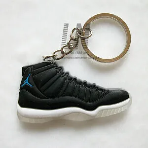 Mini Silicone Shoes Jordan 11 Keychain Key Chain Sneaker Car Key Holder Woman Men Bag Charm Accessories Key Rings Pendant Gifts