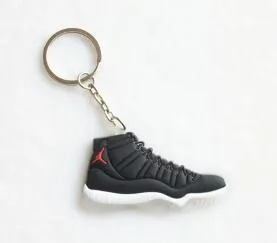 Mini Silicone Shoes Jordan 11 Keychain Key Chain Sneaker Car Key Holder Woman Men Bag Charm Accessories Key Rings Pendant Gifts