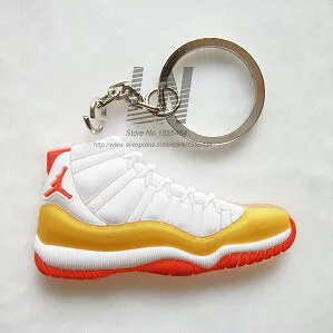 Mini Silicone Shoes Jordan 11 Keychain Key Chain Sneaker Car Key Holder Woman Men Bag Charm Accessories Key Rings Pendant Gifts