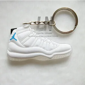 Mini Silicone Shoes Jordan 11 Keychain Key Chain Sneaker Car Key Holder Woman Men Bag Charm Accessories Key Rings Pendant Gifts