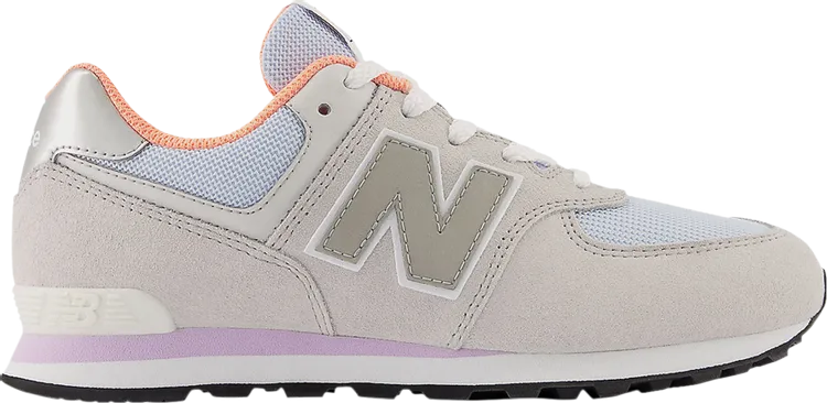 New Balance 574 Big Kid 'Summer Fog Cyber Lilac' Sneakers, Gray