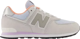 New Balance 574 Big Kid 'Summer Fog Cyber Lilac' Sneakers, Gray