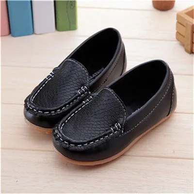 New Fashion Kids shoes all Size 21- 36 Children PU Leather Sneakers For Baby shoes Boys/Girls Boat Shoes Slip On Soft 5 color