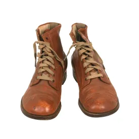 Original U.S. WWI Amazing Pair of M1912 Russet Marching Shoes - 1919 Dated - Size 7 - St. Louis Depot Marked