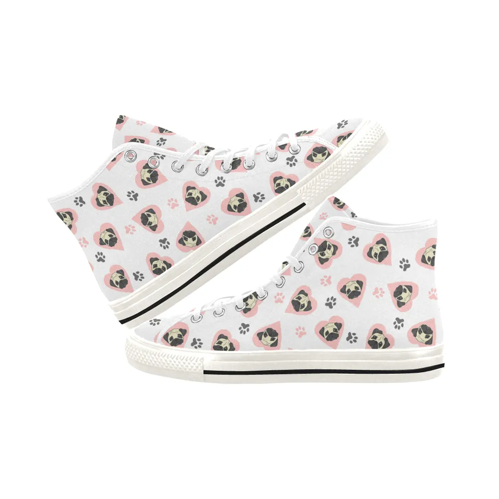 Pug heart Vancouver H Women's Canvas Shoes