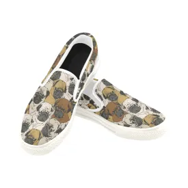 pug vintage Men's Slip-on Canvas Shoes