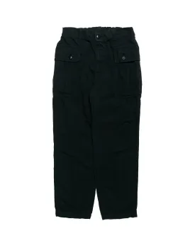 Sage de Cret High Density Cotton Hemp Cropped Peg Top Military Pants Black