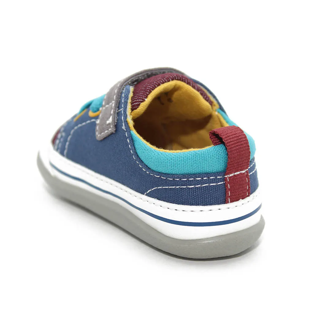 See Kai Run Stevie Sneakers Burgundy/Blue Infants Walkers Boys - Kids Shoes