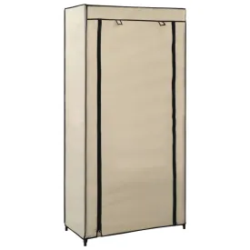 Shoe Cabinet with Cover Cream 58x28x106 cm Fabric