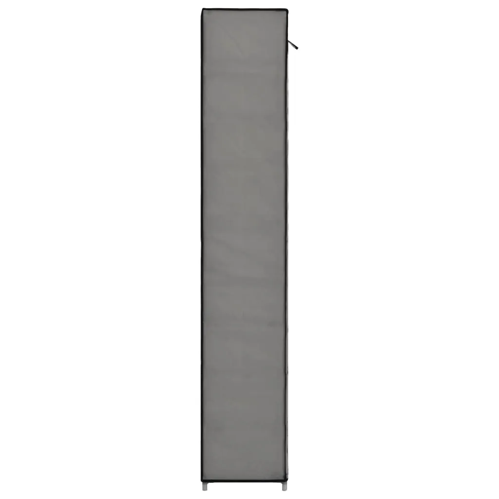 Shoe Cabinet with Cover Grey 57x29x162 cm Fabric