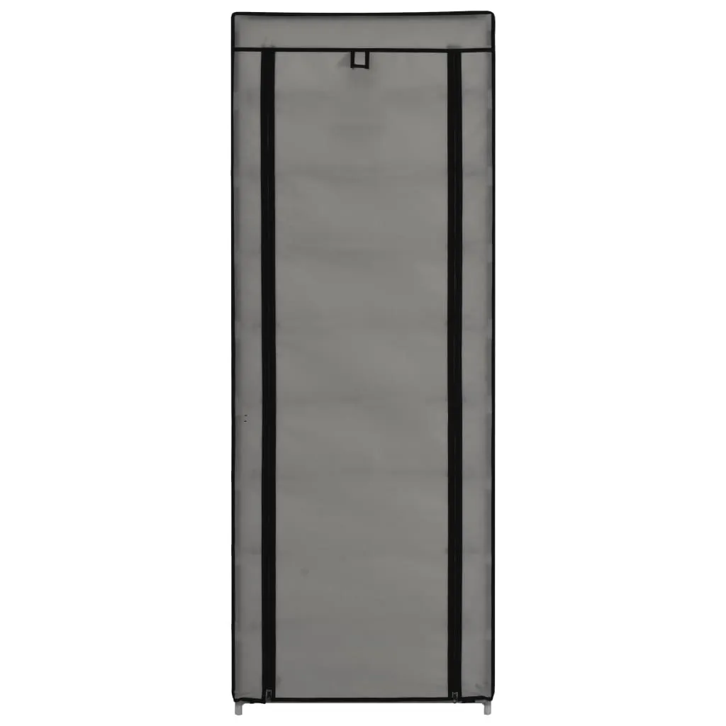 Shoe Cabinet with Cover Grey 57x29x162 cm Fabric